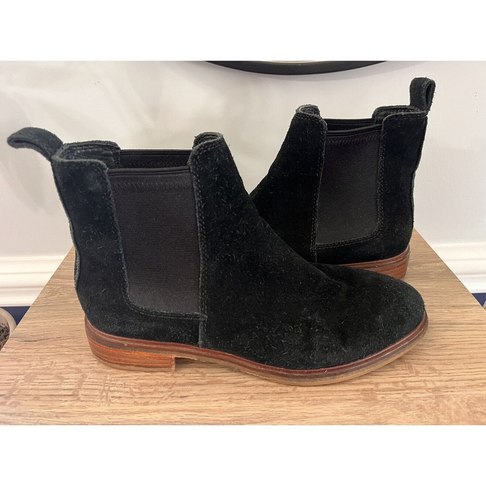 Clarks Women's Clarkdale Arlo Low Heel Ankle Boots - Black Womens 8 Suede W1